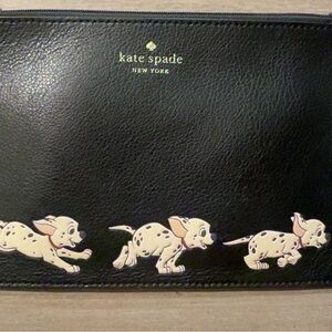 Kate Spade Black Pouch with 101 Dalmatian Disney Collab Wristlet